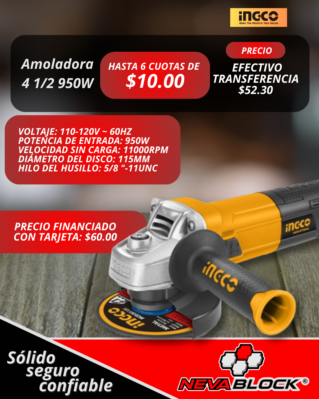 Amoladora 4 1/2 950W