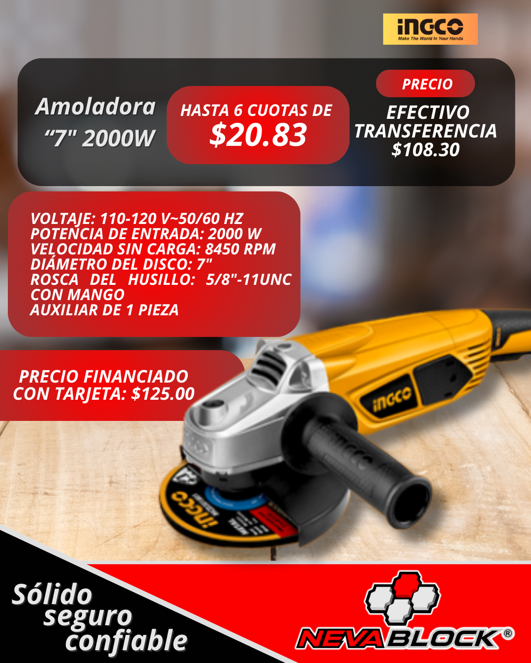 Amoladora "7" 2000W