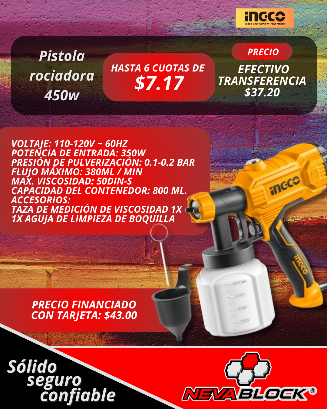 Pistola rociadora 450W